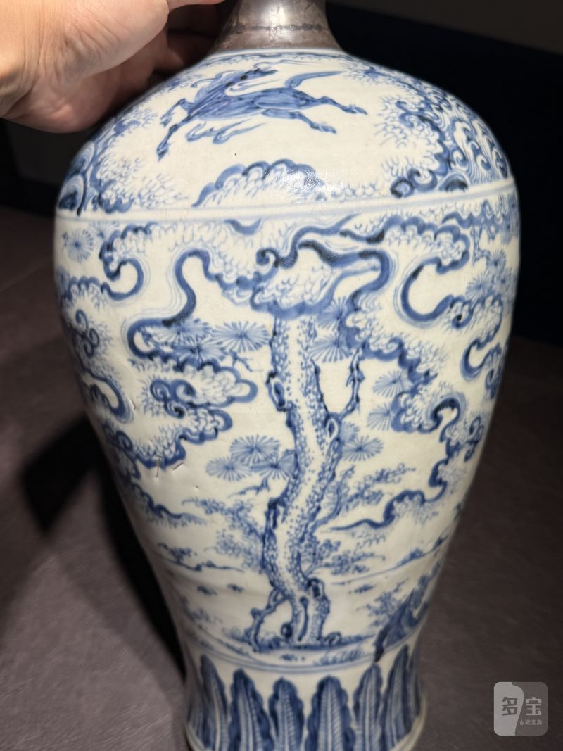 明空白期 青花携琴访友图梅瓶 - 图20